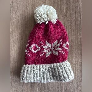 Free People Snow Bird Pom Beanie Stocking Cap Cabin Grandpa Grandpacore Betty OS